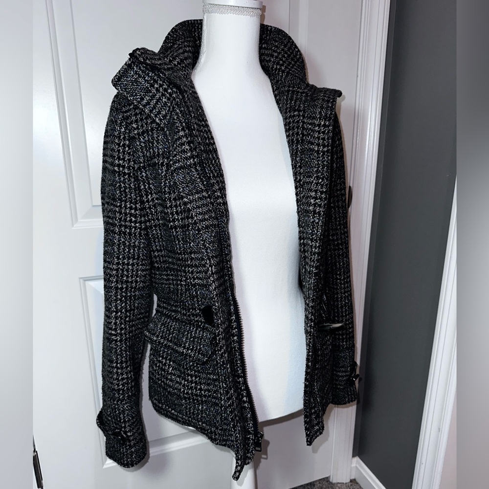 Pink Envelope Wool Blend Toggle Coat Jacket Hoode… - image 4